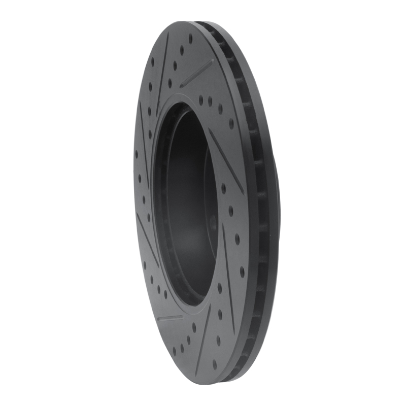 BMW 328i Brake Rotor (1) - Front Right - R1 Concepts - Drilled & Slotted - Black - `91-`06